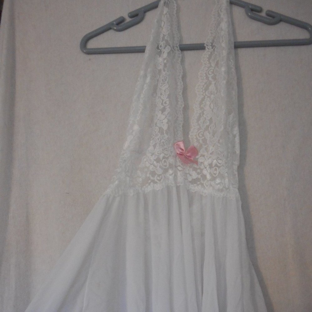 Sheer White Lacy Babydoll Lingerie